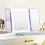 (PURPLE) SEJOY Makeup Mirror LED Lights Adjustable, Rechargeable,for Dorm Dressing Fill light Smart Complementary Makeup Mirror 1