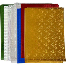 Papel holográfico A4 - Creativ Company - 80 folhas - 120 g - 8 designs - Metálico brilhante