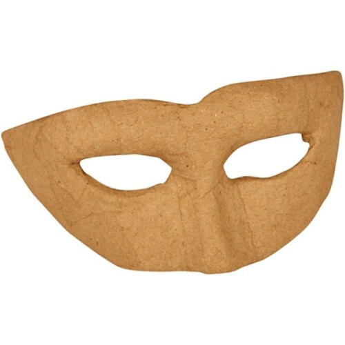 Wolfmaske - 8 x 21 cm - Pappmaché - Farbe beige