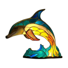 (dolphin) Animal Table Lamp Stained Resin Stained Night Light Retro Desk Lamps Xmas Gift
