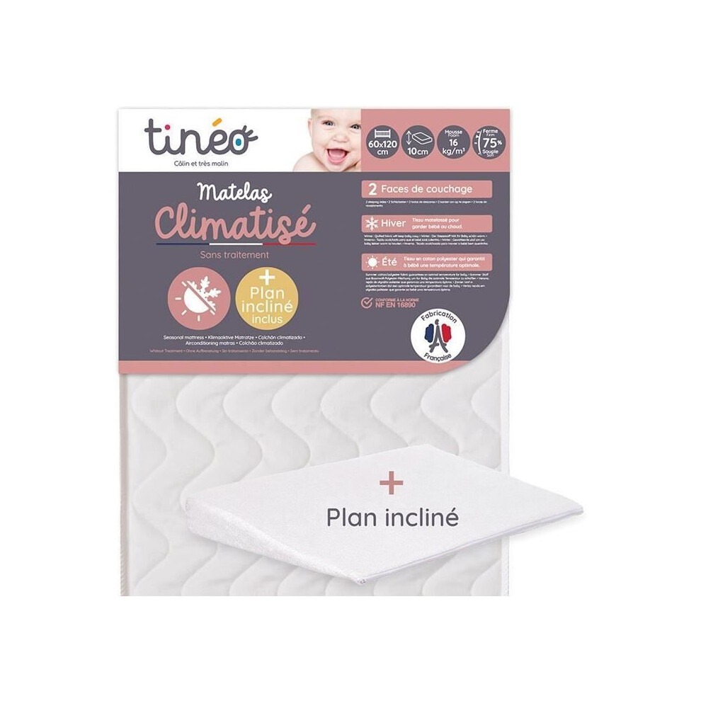 Tinéo Tineo Air-Conditioned Mattress 60X120 Cm - Thickness 10 Cm - Delivered With A 15 Inclined Plane