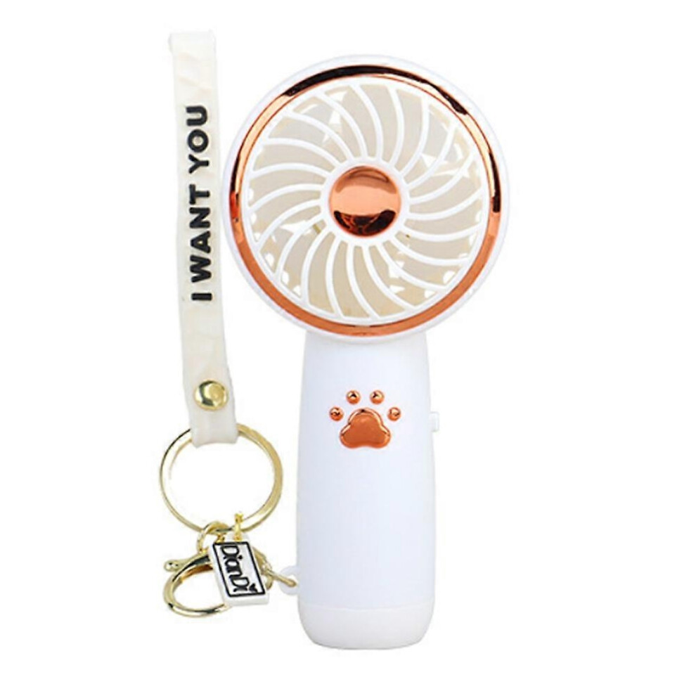 Mini Handheld Portable Fan, Personal Battery Operated Fan Lash Fan Quiet Usb Rechargeable- White