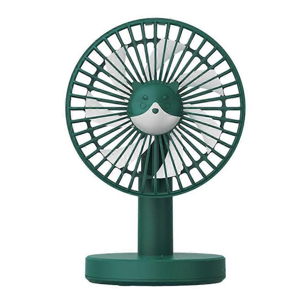 Office Desktop Home Student Dormitory Desktop Small Fan Usb Charging Desk Fan- Green