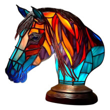 (horse) Animal Table Lamp Stained Resin Stained Night Light Retro Desk Lamps Xmas Gift