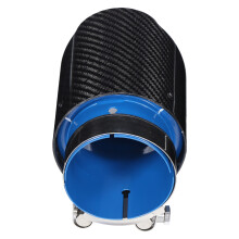 Autokolbenrohrblende 80–101 mm Glänzendes Carbonfaser Blau Edelstahl