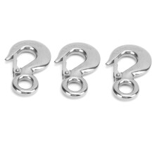 Marine-Grade 3er Set Edelstahlöse, Augenkarabiner, 0,75 Tonnen Tragfähigkeit, Sicherheitsverschluss