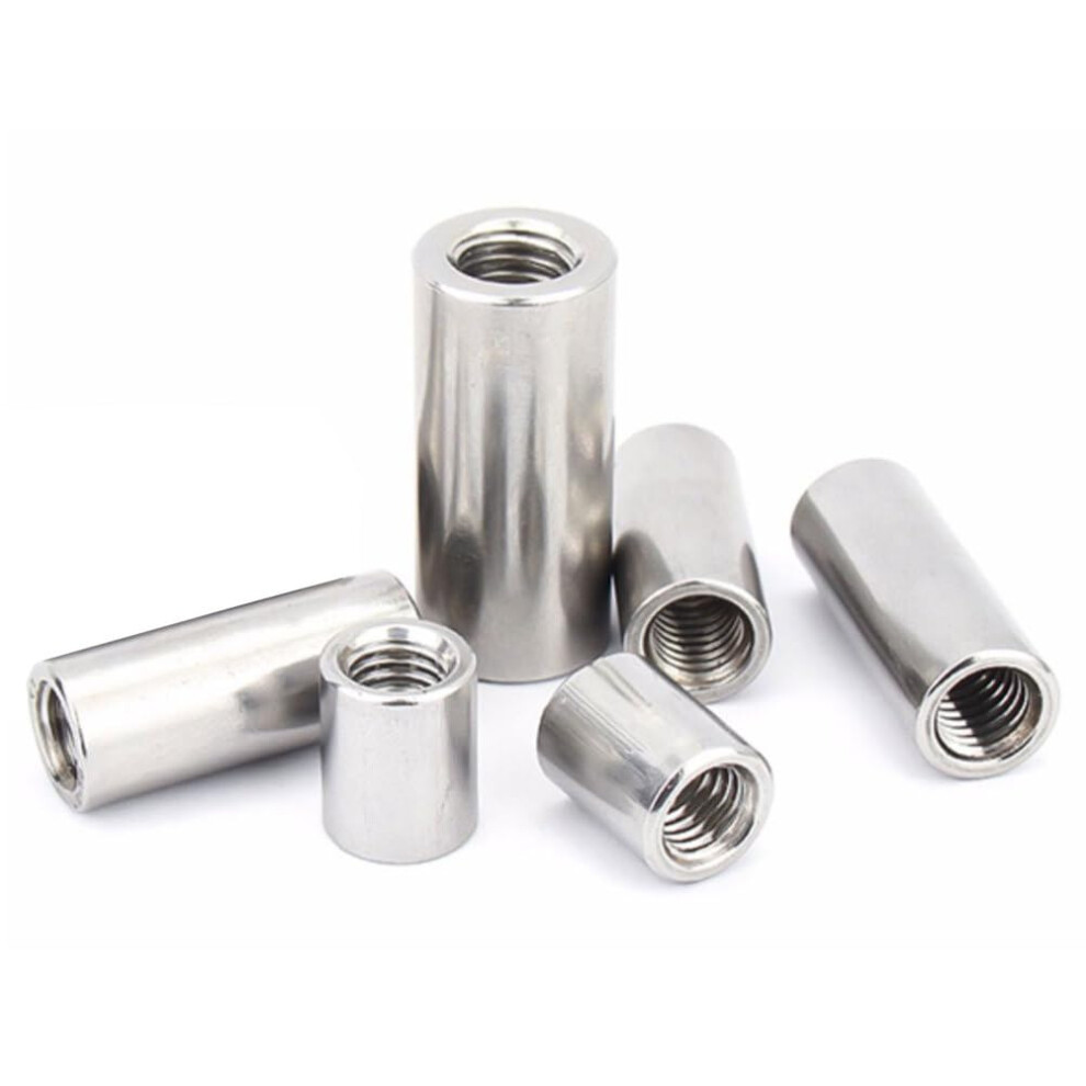 M8 Lock Nut Set, 6-Piece Stainless Steel 304 Round Coupling Nuts, M8x12x35mm for Home Office and Workshop Use-image-OPC-PK7FCH9-NEW