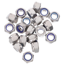 Hex Nut Set 20 Pieces Metric Hexagon Lock Nuts for Secure Fastening Without Washers, High-Quality Steel Construction