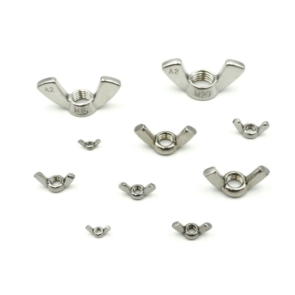 M6 Wing Nuts Pack Of 100 Stainless Steel Din 315 American Shape Va A2 V2a Durable Fasteners For Various Applications 6038364949028