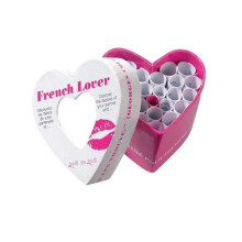 Peli - French Lover Heart - punainen - Aikuisille - 24 tuhmaa haastetta - Romanttinen yllätys