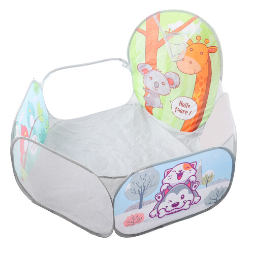 Tent Ball Pit Indoor Foldable Gray Cartoon 1