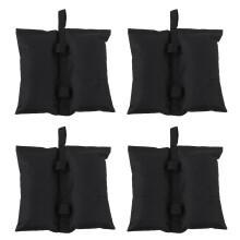 4PCS Black Tent Sandbags, 600D Oxford Fabric, Heavy-Duty Weights for Garden Patio Umbrella Stability and Storage