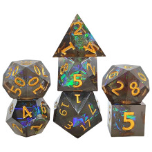 7pcs Polyhedral Resin Dice Set for RPG Tabletop Games, Multi-Color Gaming Accessories for D&D, 16mm Size