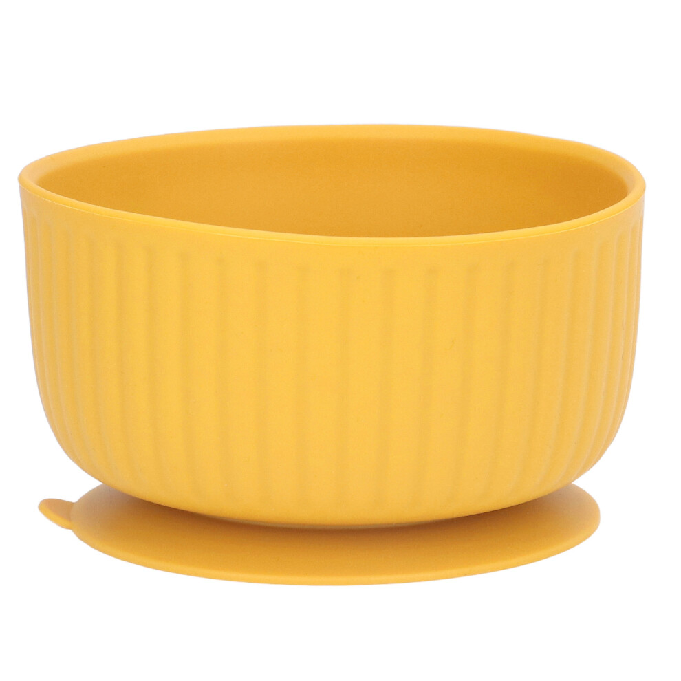 Baby Bowl With Suction Base Silicone Anti Tipping Yellow