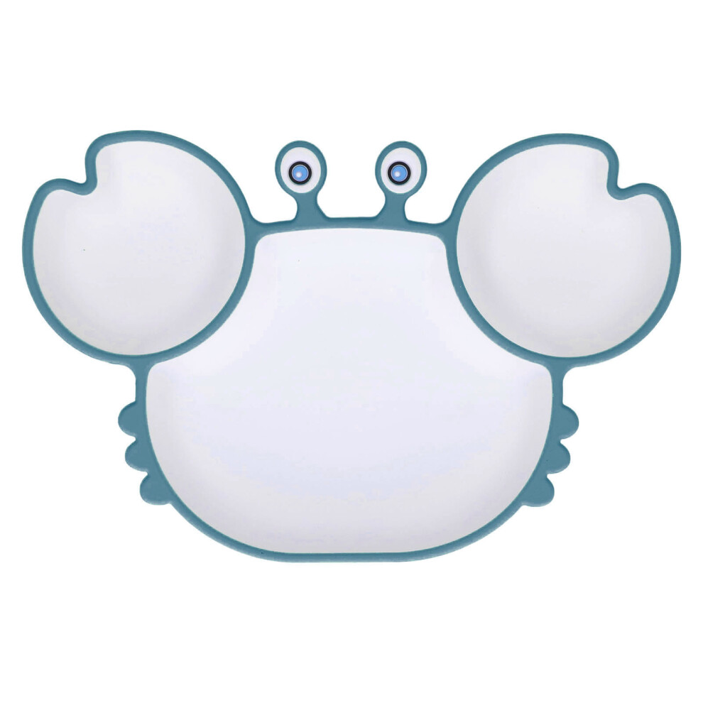 Crab Suction Plate With Suction Cup Base Silicone Blue