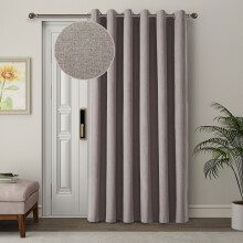 (Mocha, 66" X 84" - (168cm x 210cm)-Single Panel Door Curtain.) Thermal Insulated Curtains 100% Blackout Ring-Top Eyelet Curtain Panel with Tiebacks
