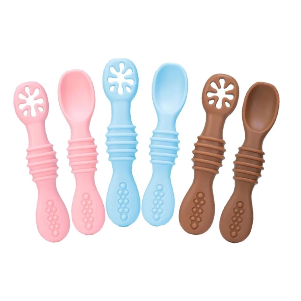6Pcs Baby Spoon Silicone Soft BPA Free Smoothly