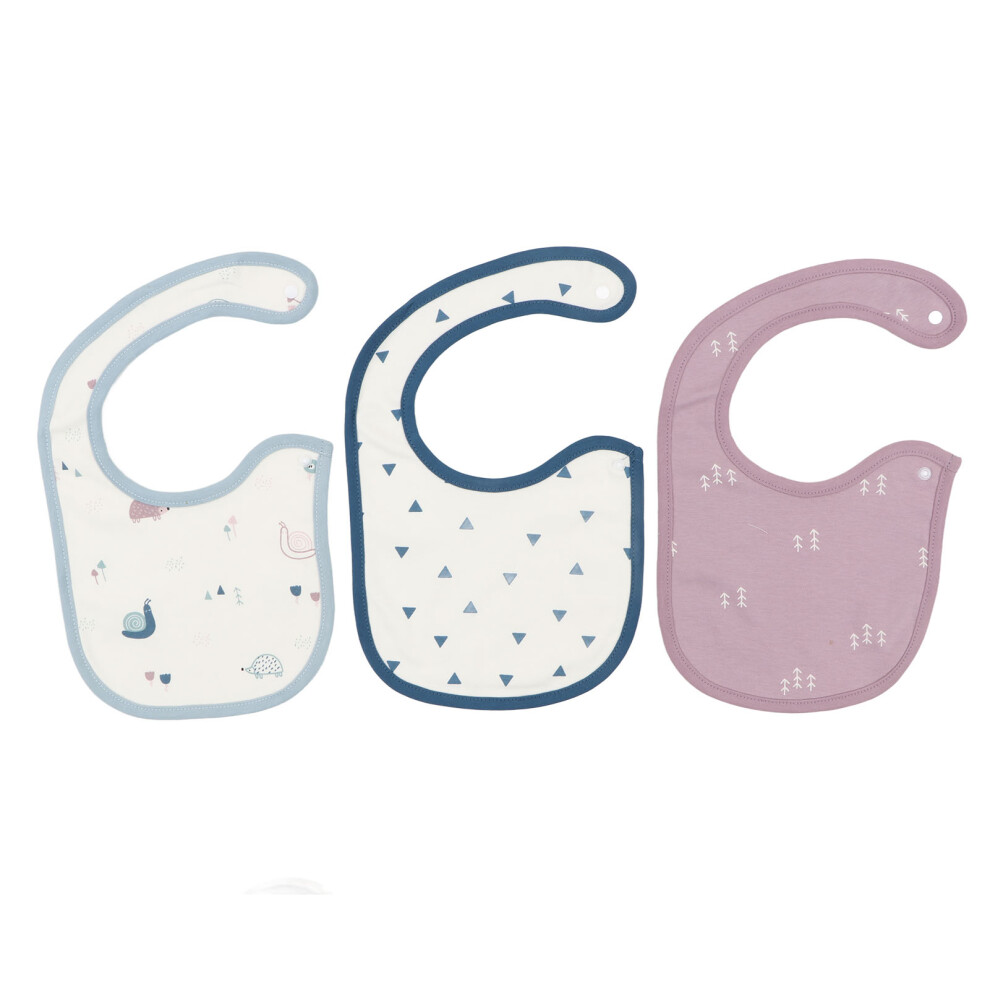 3pcs Baby Bibs Cute Animal Patterns Button Closure