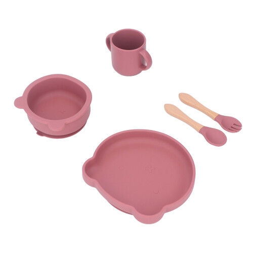 Baby Feeding Set Cute Bear Shape Soft Safe 1