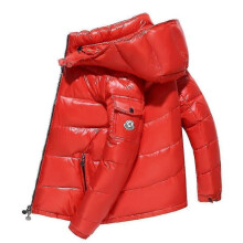 (2XL, Red) Winter Couple Down Jacket Short Men's Outdoor Thickened Hooded