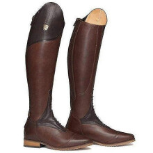 (43, Brown) Womens Tall Field Boots, Synthetic Leather Horse Riding Boots With Rear Zipper