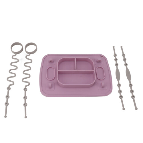 Silicone Suction Placemat with 4 Toy Tethers 1