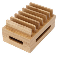 Elegantes Bambus-Storage-Dock: Perfekt für Tablets, Telefone & Zubehör