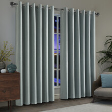 (Sage Green, 90" X 90" - (228cm x 228cm)) Thermal Insulated Curtains 100% Blackout Ring-Top Eyelet Curtain Panel with Tiebacks