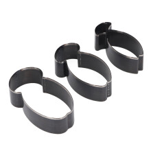 3 Stück Fischförmige Leder-Ausschneidegerät-Set 76 mm 70 mm 61 mm Metallstahl