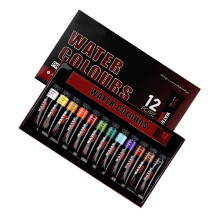 Set de peintures à l'aquarelle 12 ml, 12 couleurs, portable et sûr