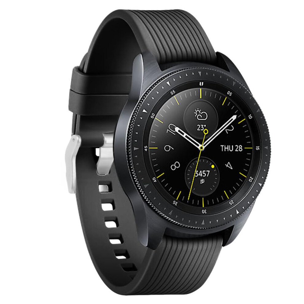 Strap Compatible With Samsung Galaxy Watch 3 41Mm, Galaxy Watch 4 40Mm 44Mm, Galaxy Watch Active 40Mm 44Mm, Soft Silicone Replacement Strap 20Mm Black 6038364950277