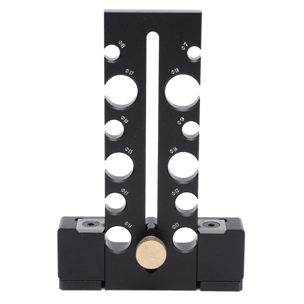 Adjustable Aluminum Alloy Dowel Maker Jig Kit 7-18Mm Black For Woodworking 4981345437408
