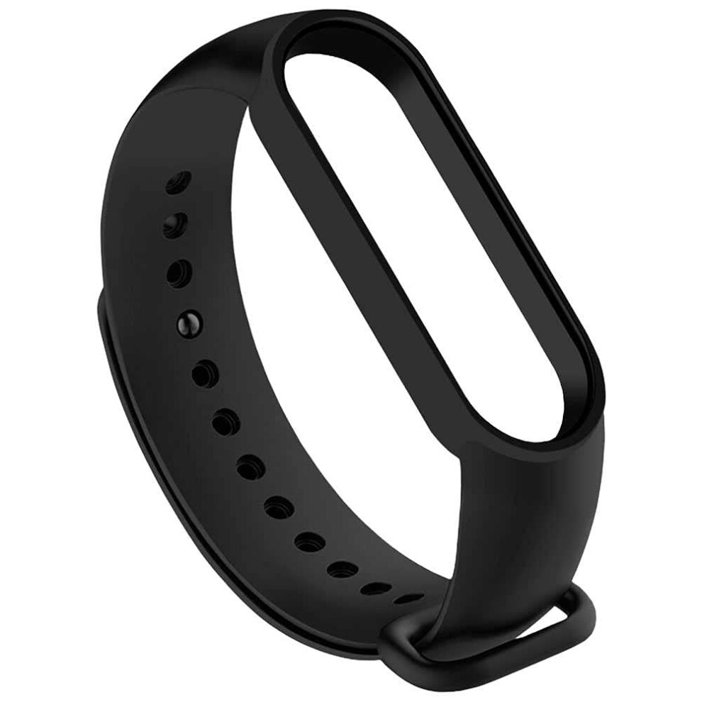 Silicone Strap For Xiaomi Mi Band 6, 5 & Amazfit Band 5 - Extendable Replacement Silicone Wristband Black 6947110815688