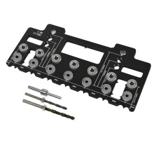 Cabinet Shelf Pin Drill Guide, Adjustable Cabinet Template Tool for Straight Holes, Black Shelf Pin Installation Aid