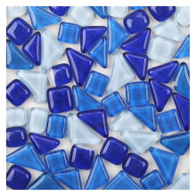 Mosaic Tiles 900g Irregular Shaped Glass Mosaic Crafts Material DIY Wall Bricks Multi-Colour Options 900g Blue