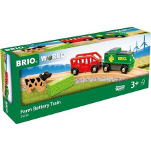 Zug von der Farm zu Pile - BRIO - Holzschienenbahn - Wagen und magnetische Ladung inklusive