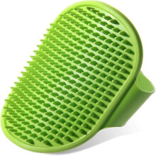 (green) LINJOU Pet Bath Brush, 3 in 1 Pet Grooming Shampoo Brush with Adjustable Ring Buckles