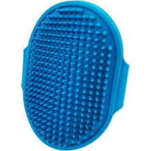 (blue) LINJOU Pet Bath Brush, 3 in 1 Pet Grooming Shampoo Brush with Adjustable Ring Buckles