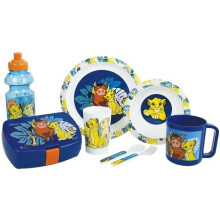 Conjunto de talheres Disney The Lion King - FUN HOUSE - 006360 - Vidro, prato fundo, prato plano, caneca, garrafa, caixa de lanche para talheres
