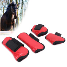 Rotes XL Pferdegelenkbandagen, Dicke PU-Schale Beinschutz für Reiten