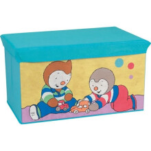 Coffre de brinquedos dobrável - CASA DIVERTIDA - T'CHOUPI - Banco de armazenamento - 55,5 x 34,5 x 34 cm
