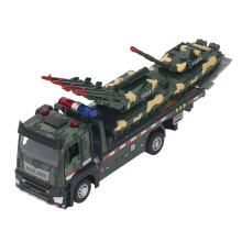 Military Flatbed Truck Toy Set - Alloy Simulated Tank, 24.5x5cm