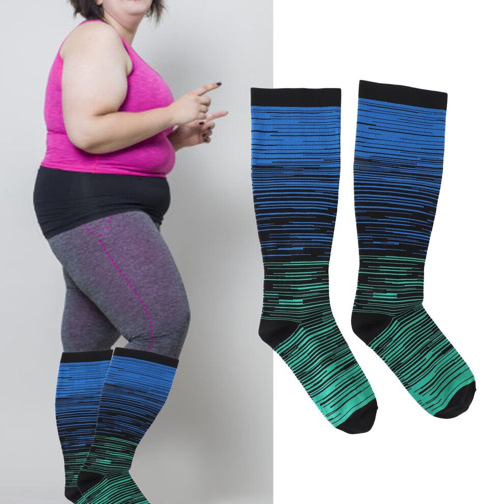 Plus Size Wide Calf Compression Socks XXXXL Nylon Knee High Support Stockings