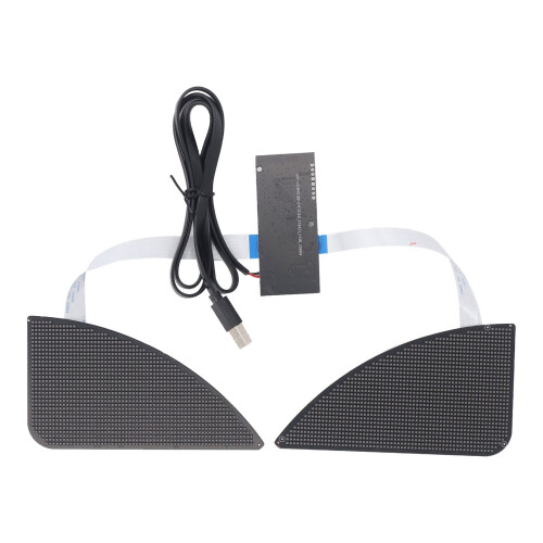 Programmable LED Sign 32x64 Dots Matrix Eye-Shaped Digital Display for Car & Backpack 2