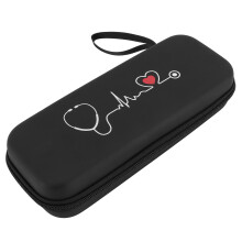 Durable Black Stethoscope Case with Extra Mesh Pocket for Medical Tools