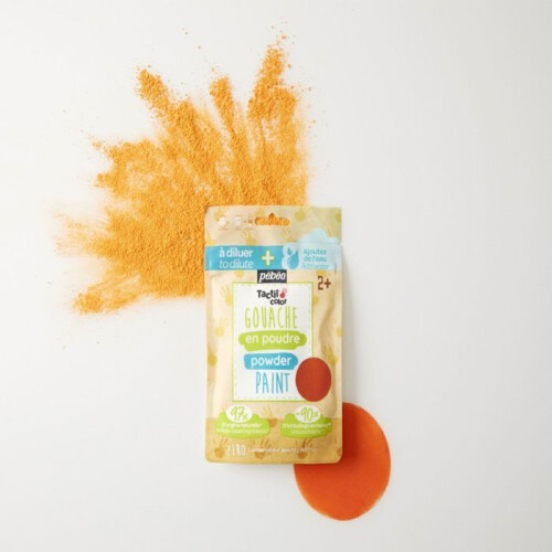 Gouache en poudre - PÉBÉO - Sachet 100g - Orange - Éco-responsable - Zéro déchet 2