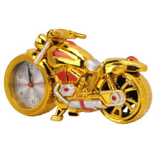 Vintage Motorcycle Alarm Clock Table Decor Gold ABS 1x AA Battery