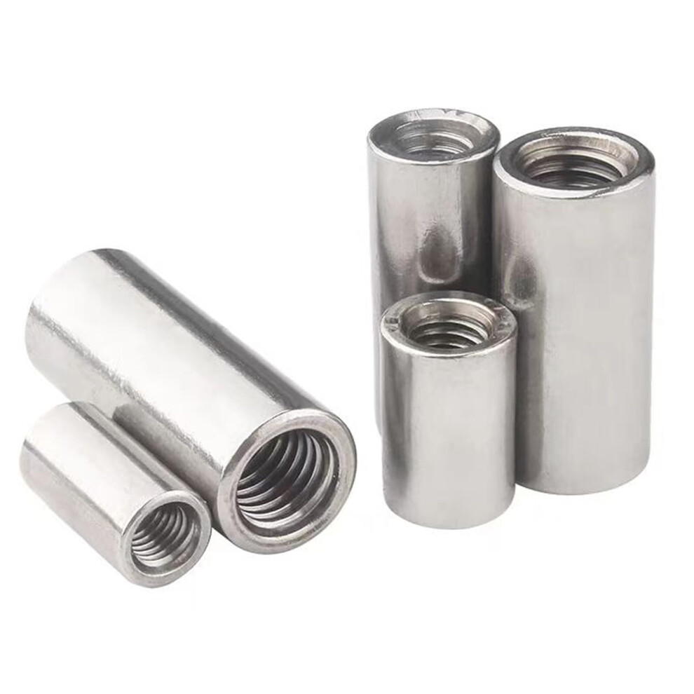 10Pcs M5x8x25 Round 304 Stainless Steel Female Thread Cylindrical Coupling Nuts For Secure Fastening 6947110816197
