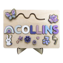 Children's Week Old Gift Name Puzzle Blue Whale
