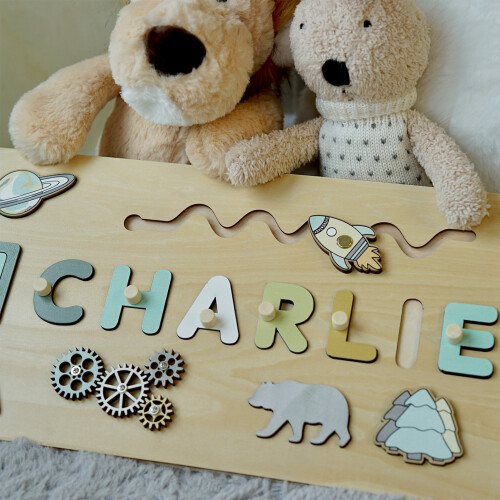 Children's Week Old Gift Name Puzzle Blue Whale 1